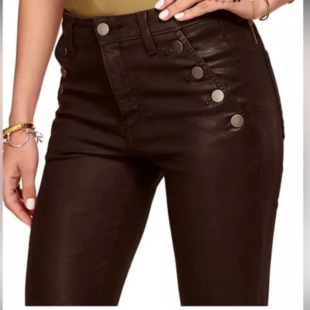 NWT $275 RAMY Brook Helena High-Rise Flare Coated Japanese Denim Sailor Jean  26 - Picture 5 of 15